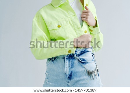 style fashion denim green woman