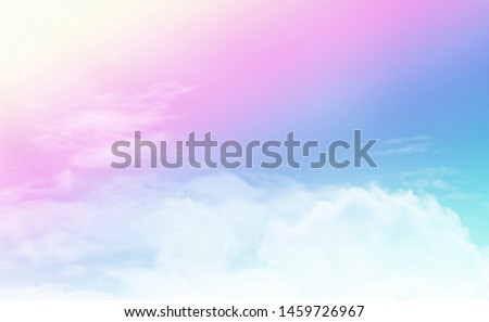 Cloud and sky with a pastel colored background. Sweet color