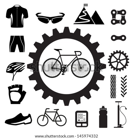 Bicycle icons set,illustration eps 10