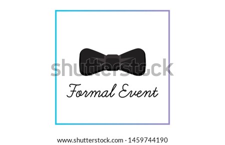 Formal Event Poster with Bow Tie Illustration Flat Style Design