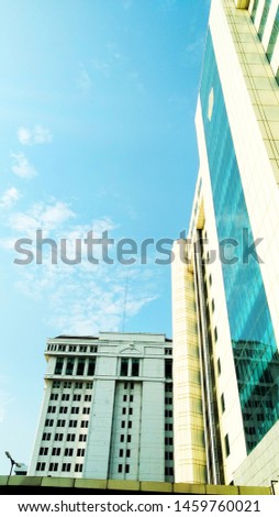 Office building with modern skyscrapers in Jakarta