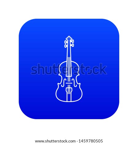 Violine icon blue isolated on white background