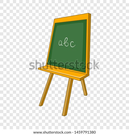 Green chalkboard icon in cartoon style isolated on background for any web design