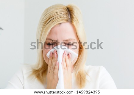 miserable girl with an allergy Royalty-Free Stock Photo #1459824395