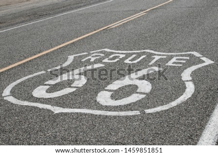 Lettering of Historic Route 66 America
