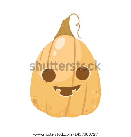 Pumpkins cartoon. Autumn. Seasonal floral maple oak tree orange leaves with gourds for thanksgiving holiday, harvest decoration vector design.