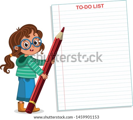 Smart girl’s to do list. Vector illustration.
