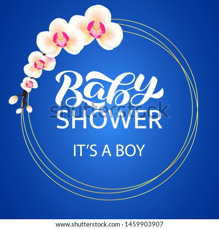 Baby Shower brush lettering. Vector illustration for card or banner