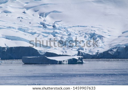 Ice cracks in an island along the coasts of the Antarctic Peninsula, Antarctica
