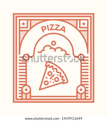 PIZZA AND ILLUSTRATION ICON CONCEPT