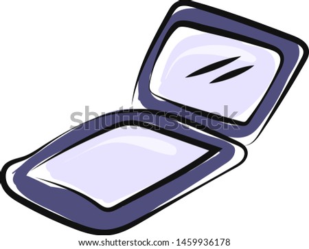 Purple mirror, illustration, vector on white background.