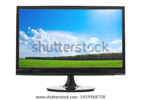 computer screen isolated on white