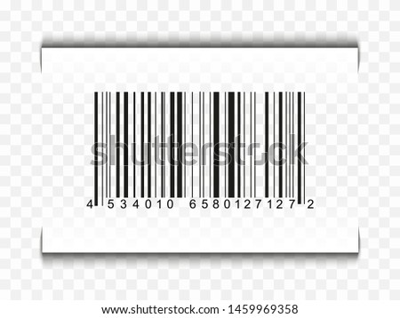 Bar code icon realistic. Flat barcode.