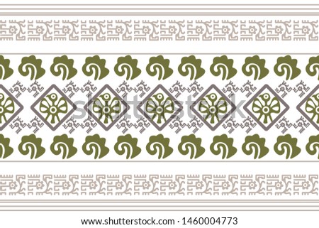 Ethnic Design. Ikat Seamless Pattern. Chevron Brush Texture. Boho Print. Geometric Hand Drawn Textile Ornate. Abstract Native Tie Dye Background.