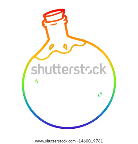 rainbow gradient line drawing of a halloween potion cartoon