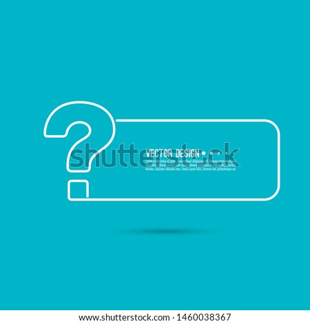 Question mark icon. Help symbol. FAQ sign on blue background. vector. minimal, outline. Quiz symbol. Royalty-Free Stock Photo #1460038367