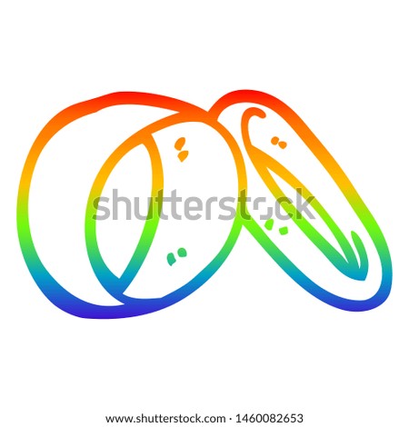 rainbow gradient line drawing of a cartoon wedding rings