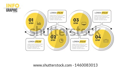 Infographic element with icons and 4 options or steps. Can be used for process, presentation, diagram, workflow layout, info graph, web design. Vector illustration. Royalty-Free Stock Photo #1460083013