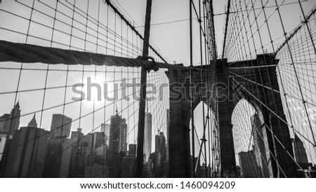 
Different perspectives of the Brooklyn Bridge in color and black white