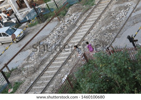 Railway track closed picture in urban area
