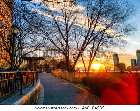 Sunset in New York City USA 