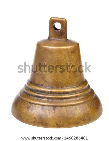 antique bronze bell isolated on white background