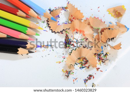 Pencil shavings and pencil background