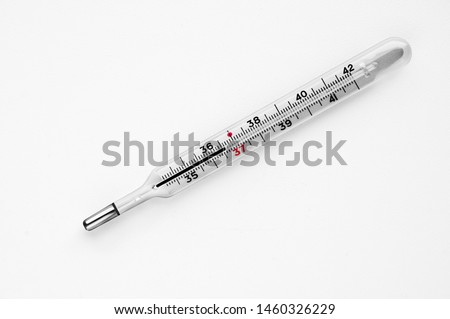 Mercury thermometer, isolated on a white background Royalty-Free Stock Photo #1460326229