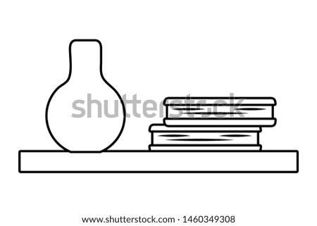 Isolated shelf with books design vector illustrator