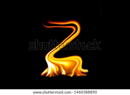 Letter Z made of fire