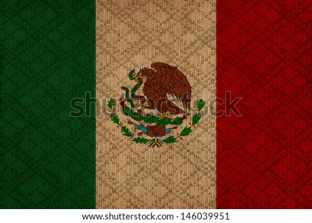 Mexico grunge canvas flag