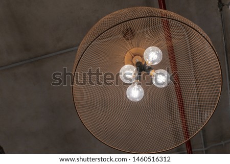 simple decoration of beautiful lamp on modern cafe