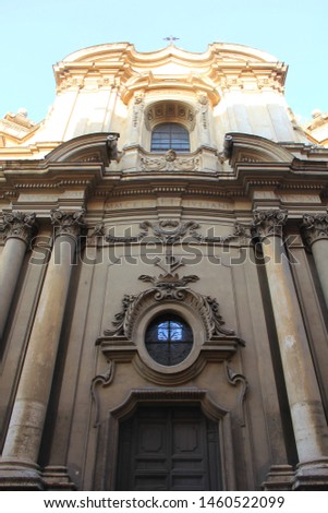 Facade of an old church, Rome, Italy, Europe
