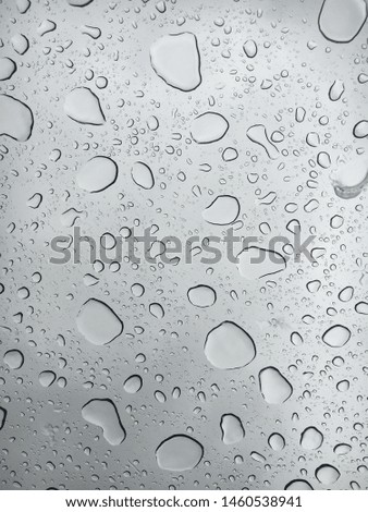This is a picture of raindrops on the window on a rainy day.
