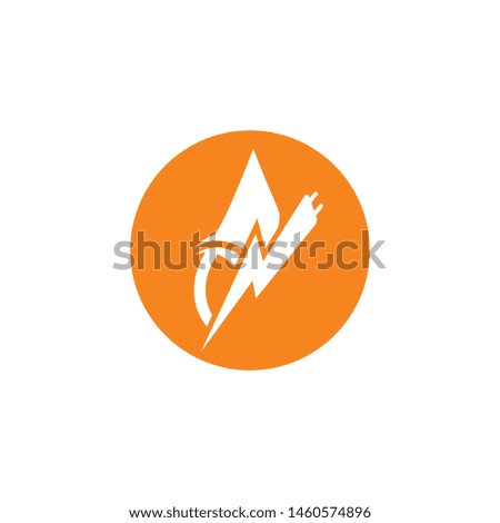 Lightning and water drop - vector logo template concept illustration. Symbol of energy water and electric energy