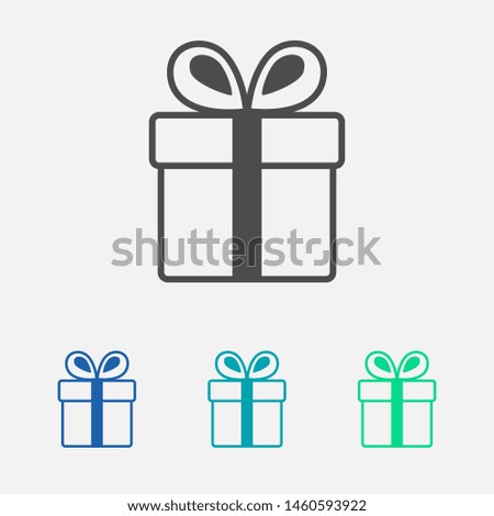 Illustration of gift box icon o background. Christmas gift icon illustration vector symbol. Present gift box icon. 