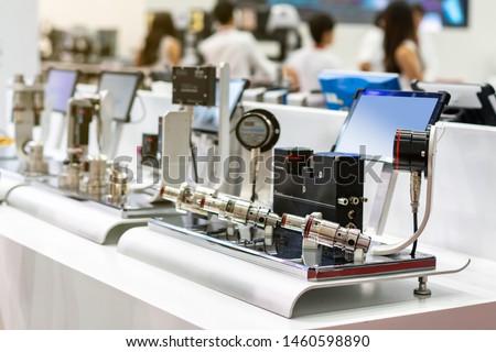 High technology and precision electronic sensitive probe for send information data of inspection dimension etc of various type parts to automatic multi measuring machine Royalty-Free Stock Photo #1460598890
