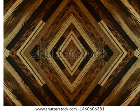 decorative wall panel, dark brown laminated wood with abstract diamond pattern