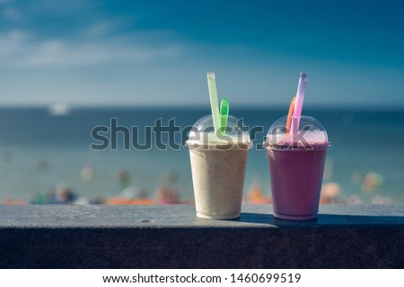 milkshakes on the sea in summer