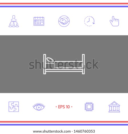 Bed line icon. Graphic elements for your design