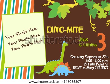 Dinosaur invitation card
