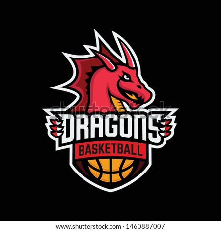 Dragon Basketball Designs Creative concept logotype for your company Clipart Mascot Logo can be in vector to easilly change colors
