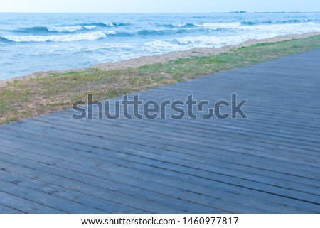 Boardwalk on the beach of the East China Sea