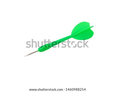 Green Throw darts isolated on white background or clipping path easy to use