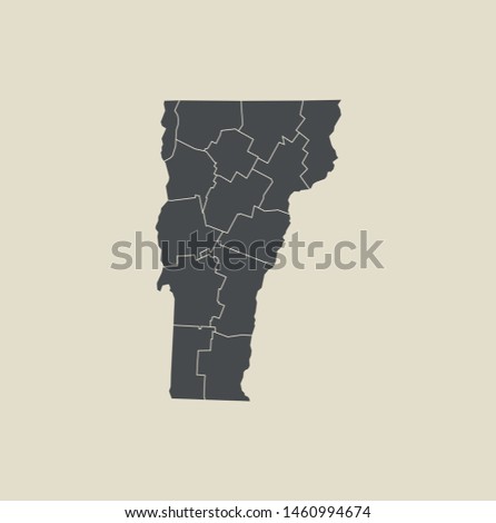 illustration vector map of Vermont