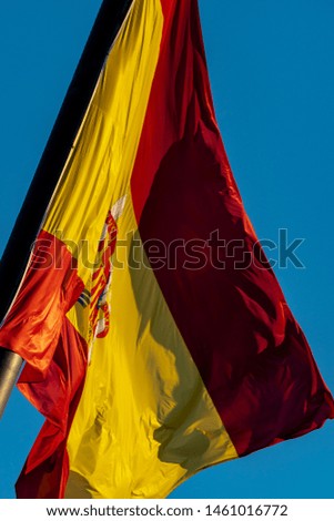the really big Spainsh flag on the Cabanyal beach in Valencia.