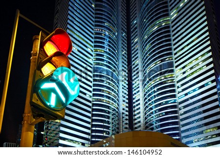Traffic light in the city