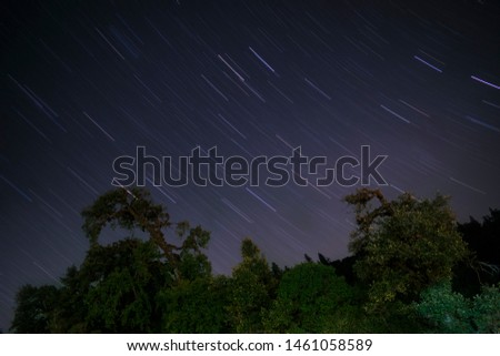 Long exposure Astro photography. Short  star trails 