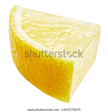 Lemon slice isolated on white background. Lemon fruit Clipping Path. Quality macro photo