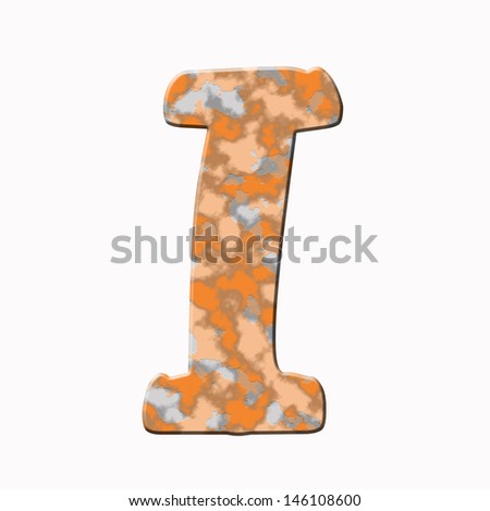 Rusty letter isolated on white background